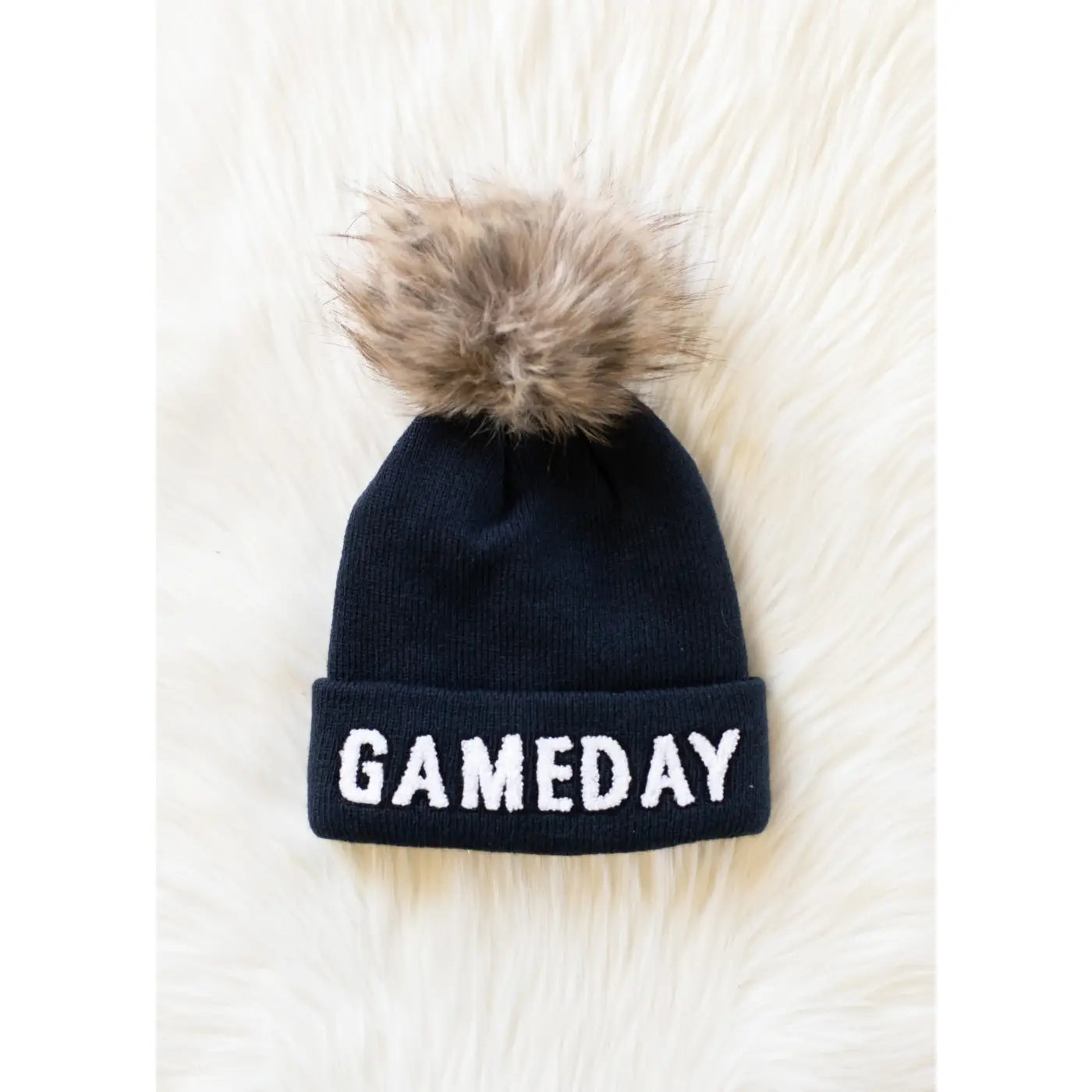 Game Day Pom Hat- Black