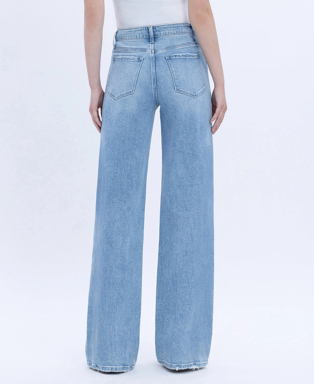 High Rise Full Length Wide Jeans