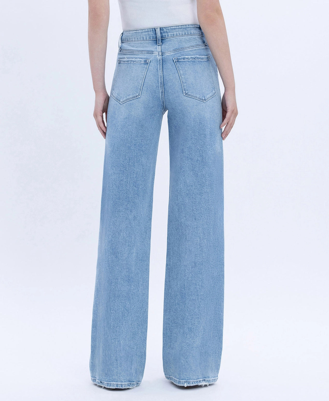 High Rise Full Length Wide Jeans