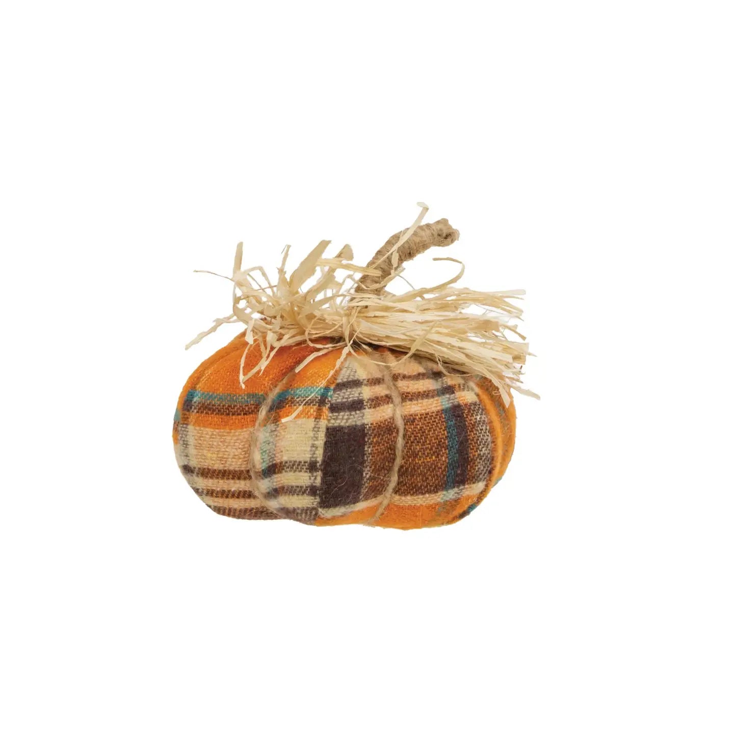 Harvest Plaid Small Fabric Pumpkin