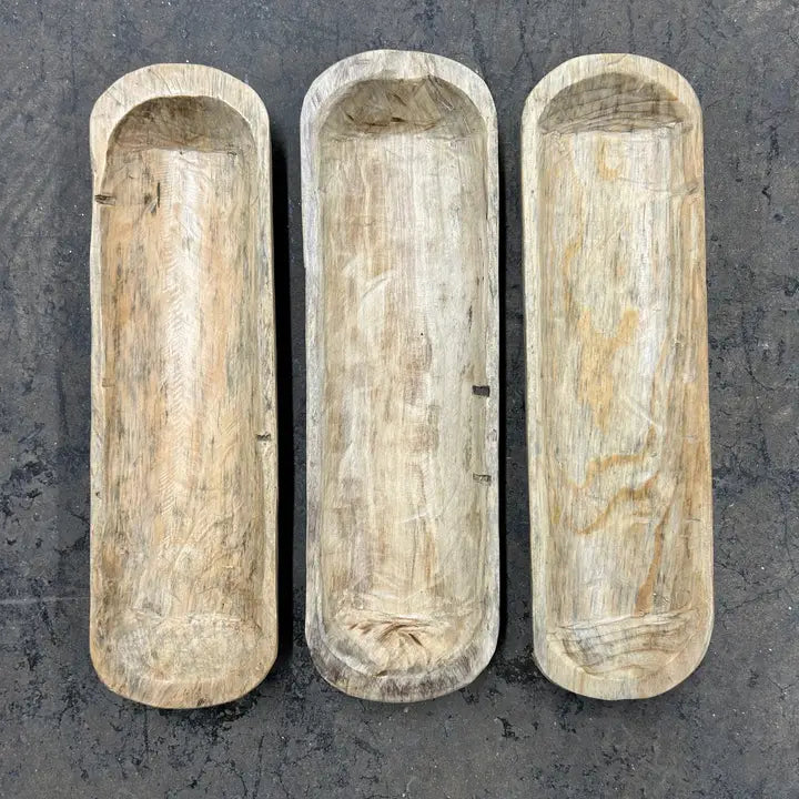 Medium Baguette Wooden Dough Bowl - Unstained Wood