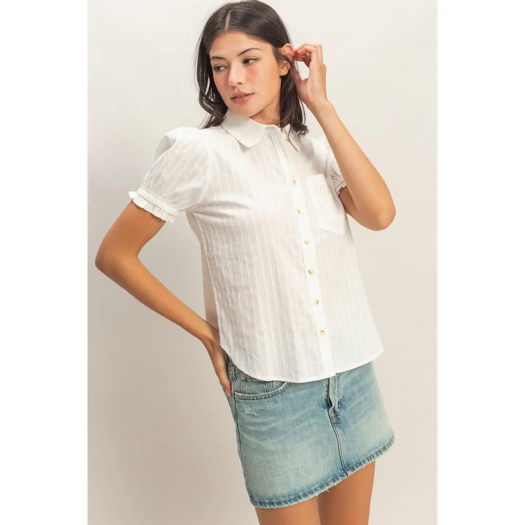 Button up Puff Sleeve