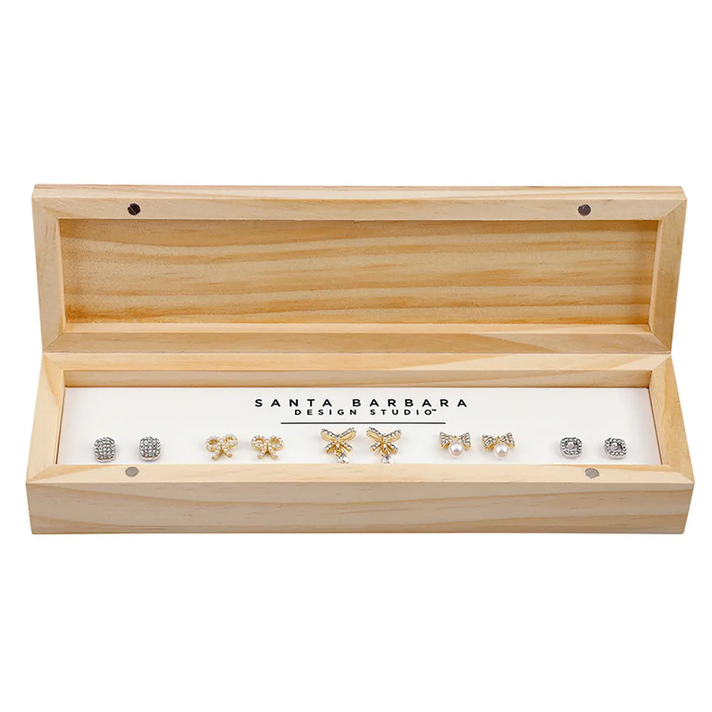 Here Comes the Bride Earring Set – 5 Pair Gift Set with Keepsake Box