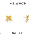 Gold Bow Stud Earring