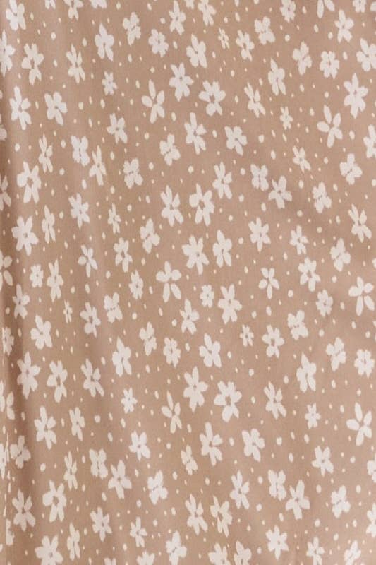Floral Midi Skirt-Taupe