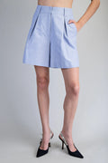 Coastal Sky Pinstripe Trouser Short