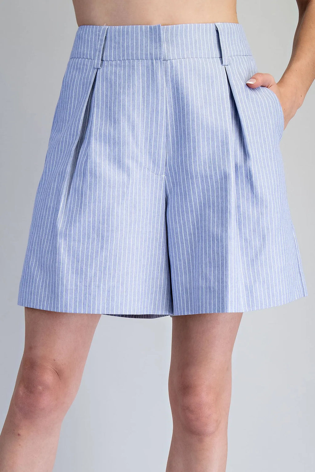 Coastal Sky Pinstripe Trouser Short