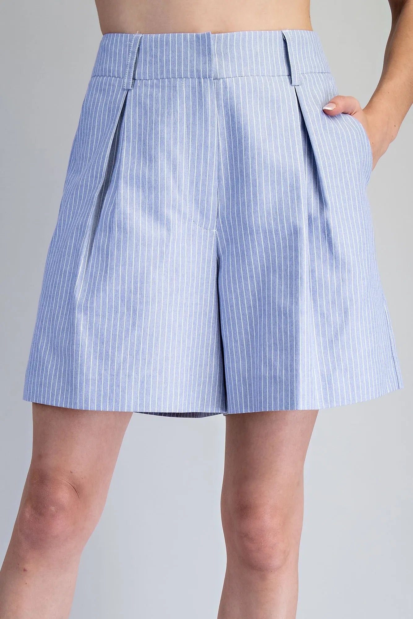 Coastal Sky Pinstripe Trouser Short