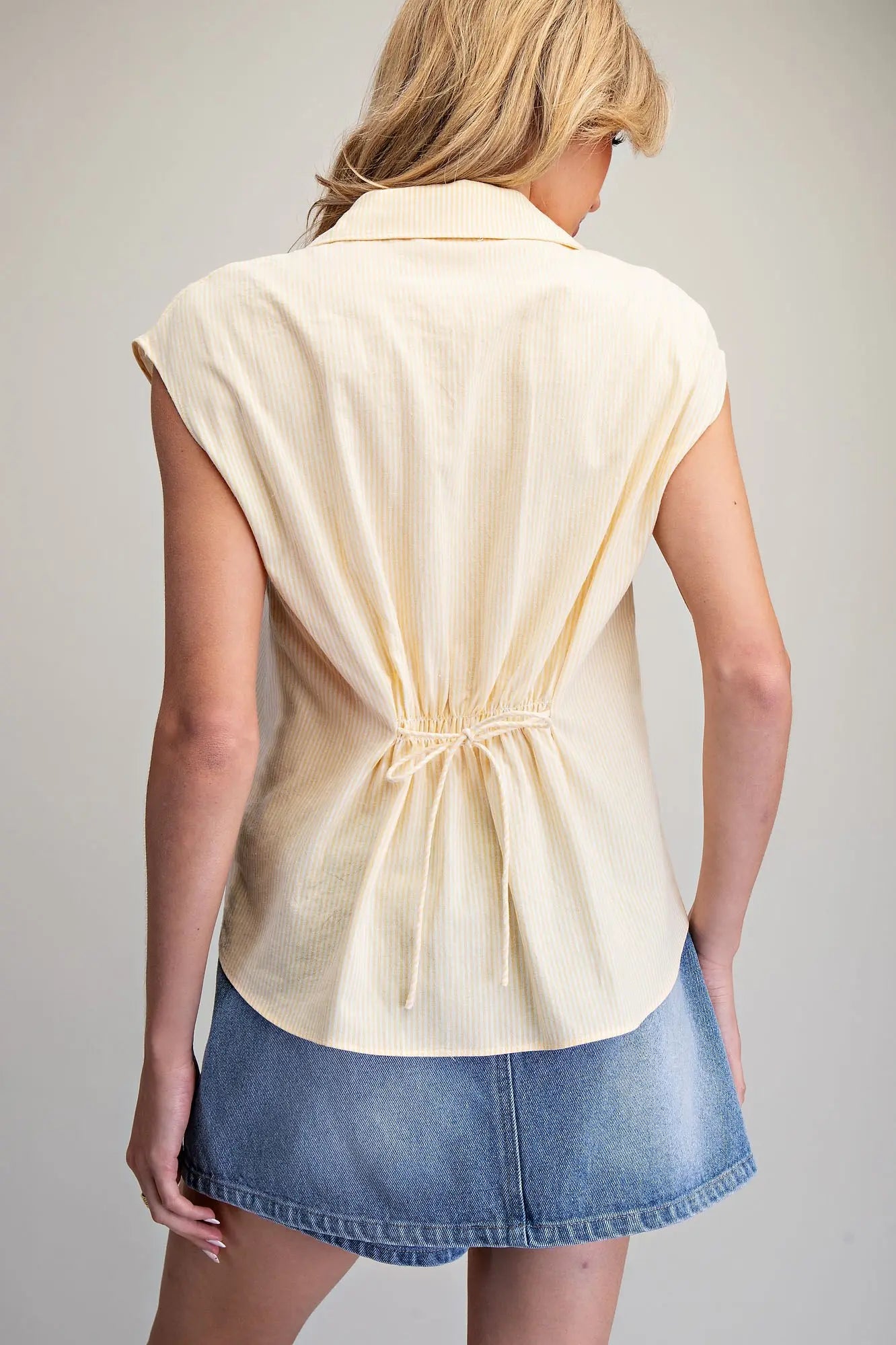 Daisy Yellow Cinched Back Top