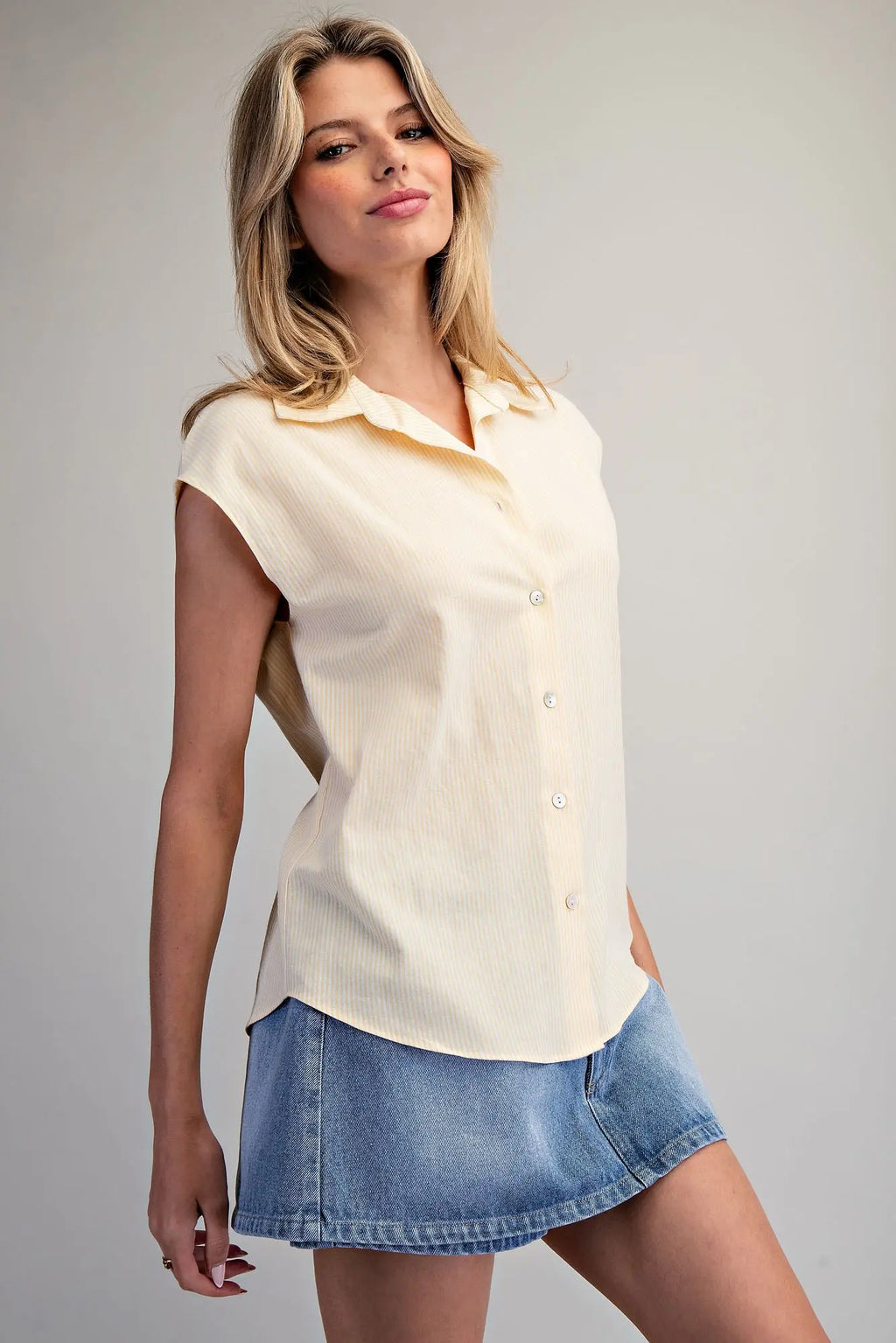 Daisy Yellow Cinched Back Top