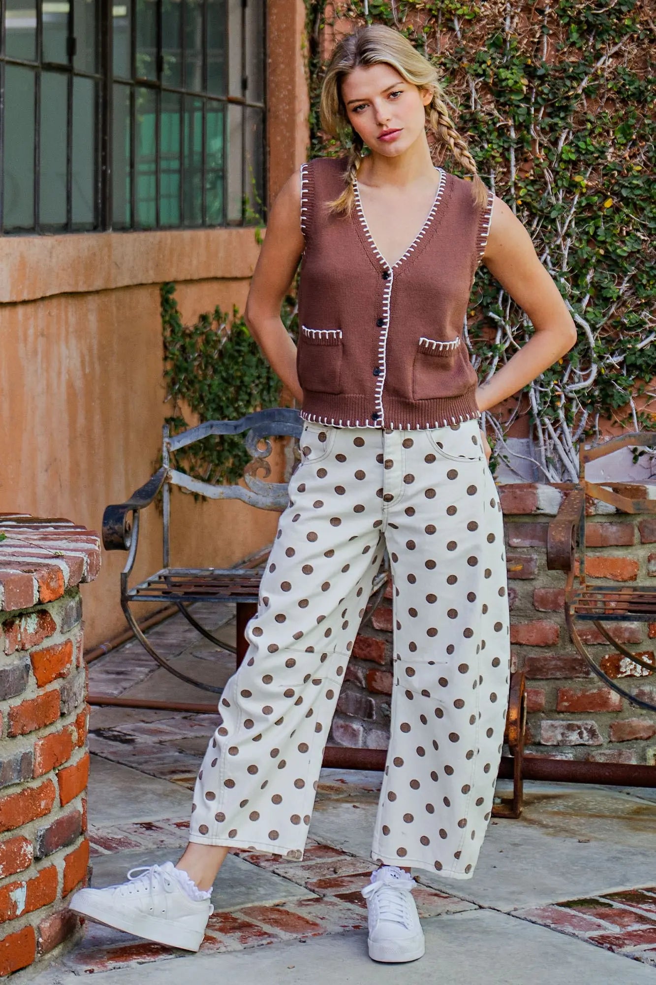 Polka Dot Barrel Pants