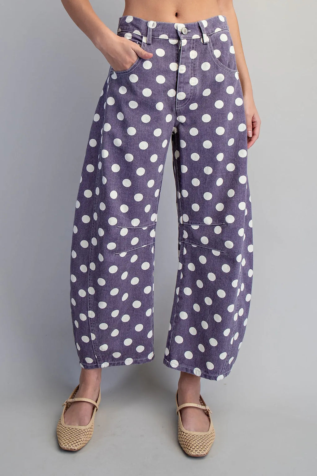 Polka Dot Barrel Pants
