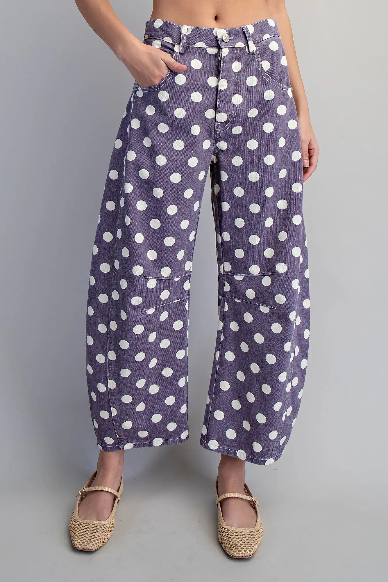 Polka Dot Barrel Pants