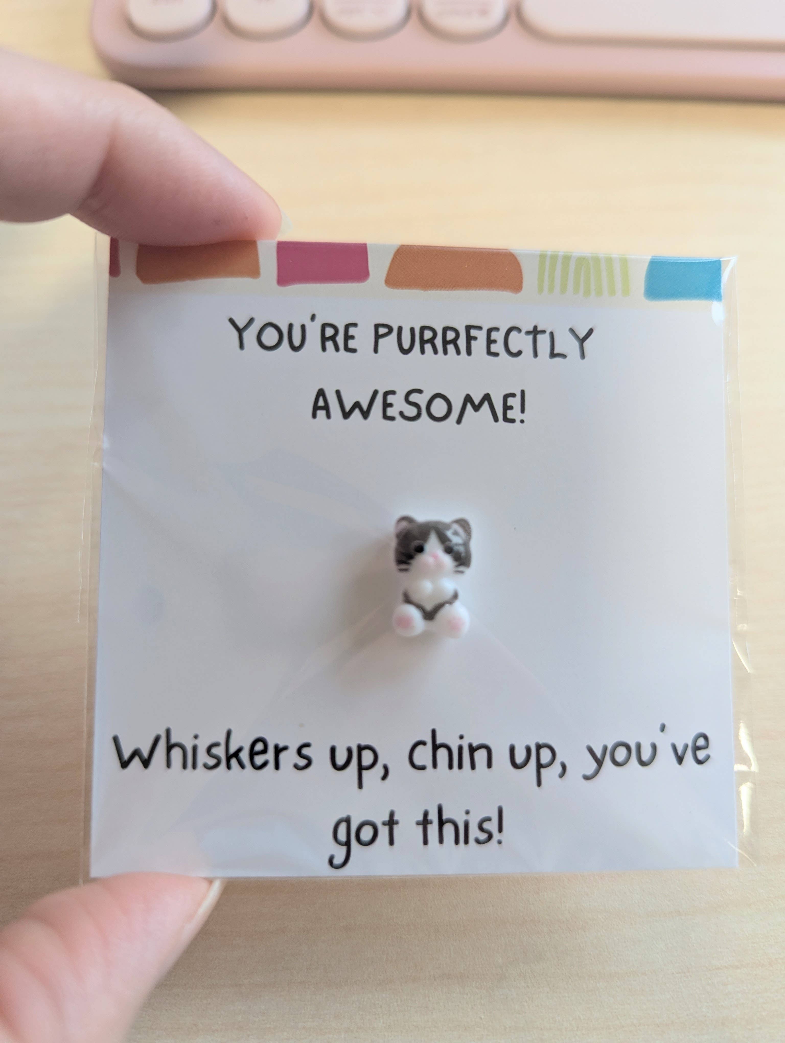 You've Got This Card with Cat Figurine & Custom Message