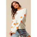 Pumpkin Embroidered Sweater