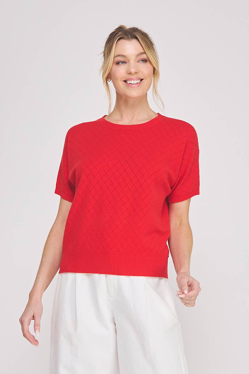 Short Sleeve Dolman Pointelle