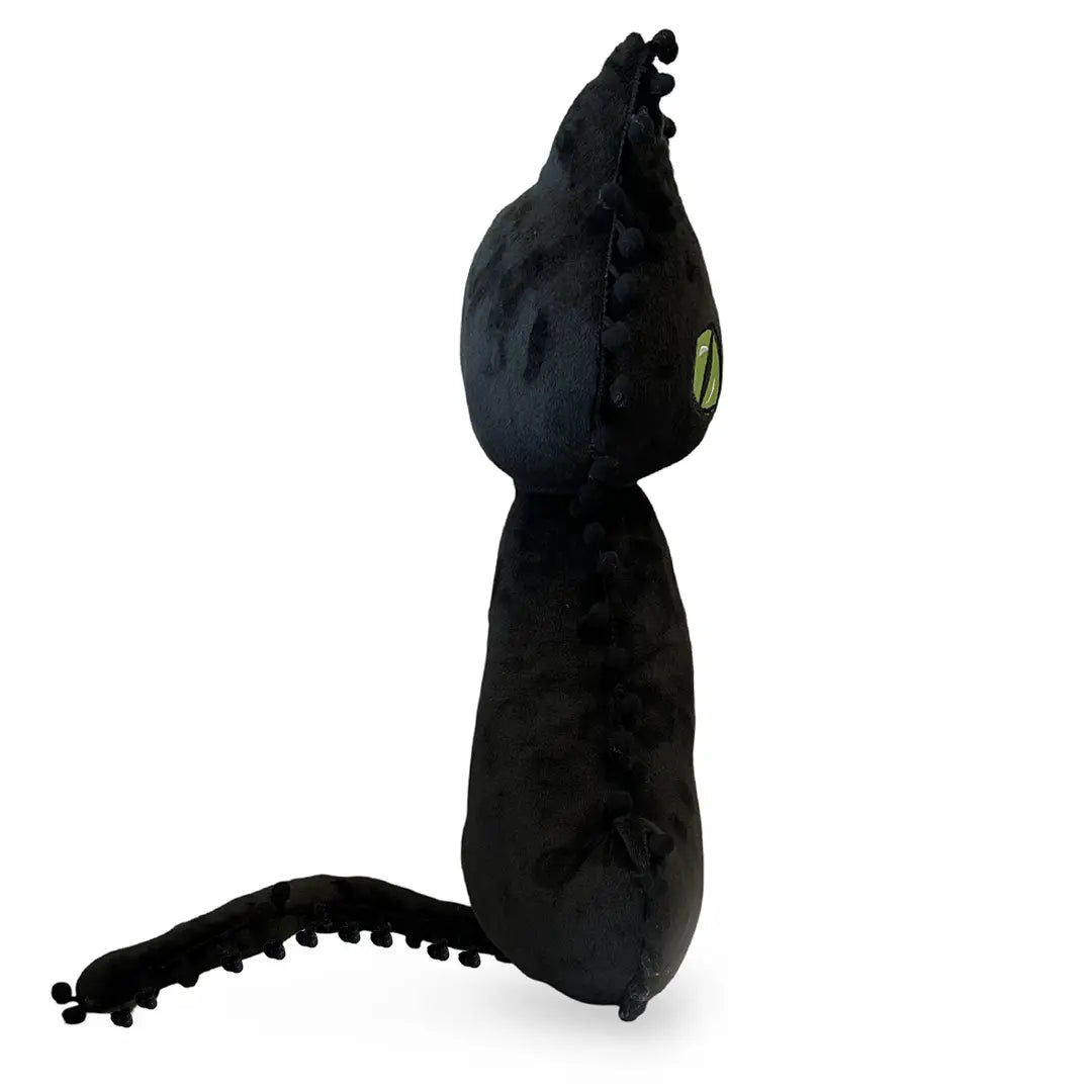 Black Cat Pom-Pom Plush Pillow