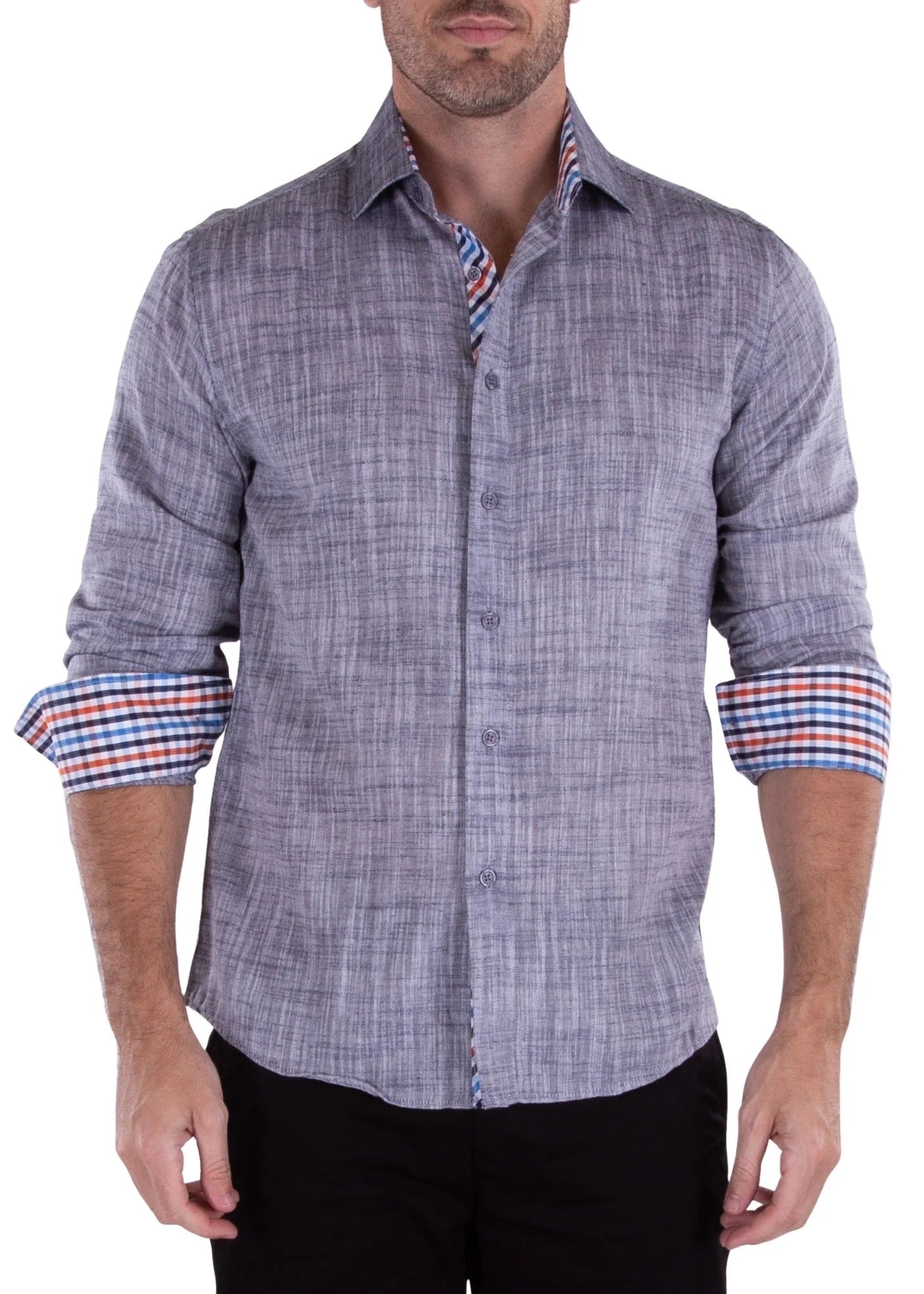 Men's Black Button Up Long Sleeve Dress Shirt