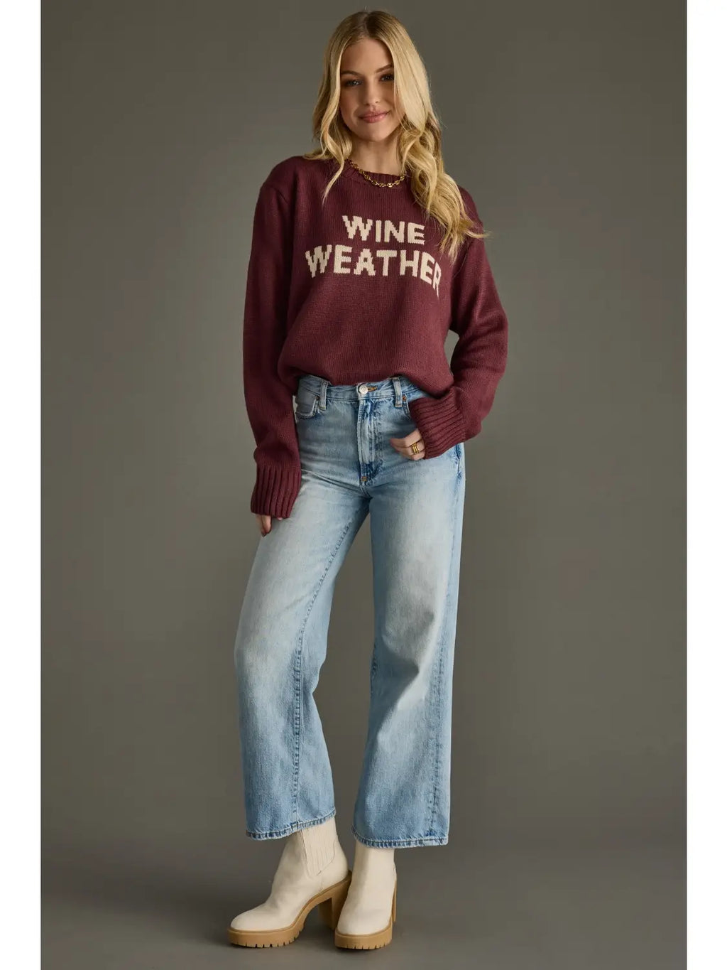 Wine Weather Knit Sweater