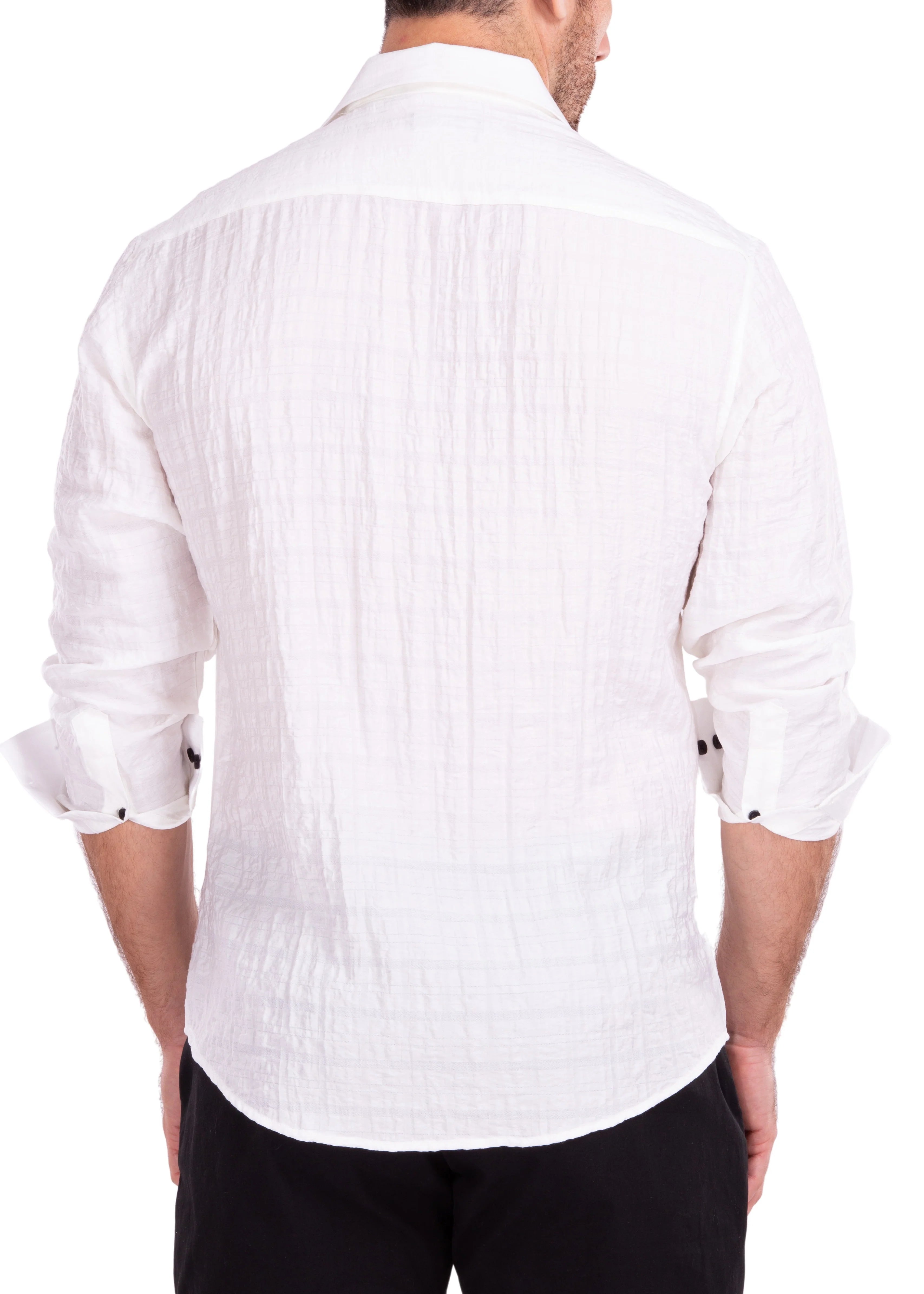 White Button Up Long Sleeve Dress Shirt
