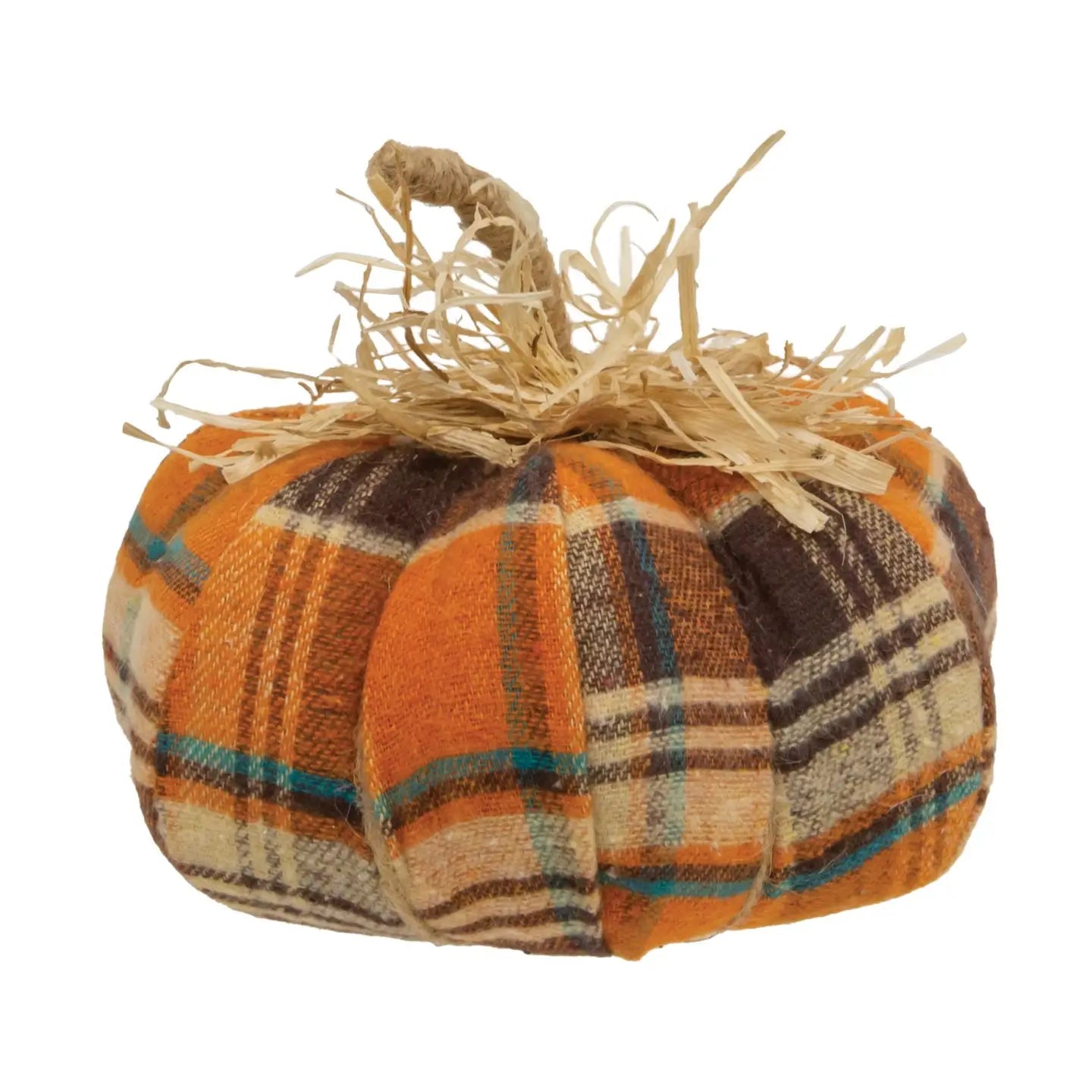 Harvest Plaid Fabric Pumpkin
