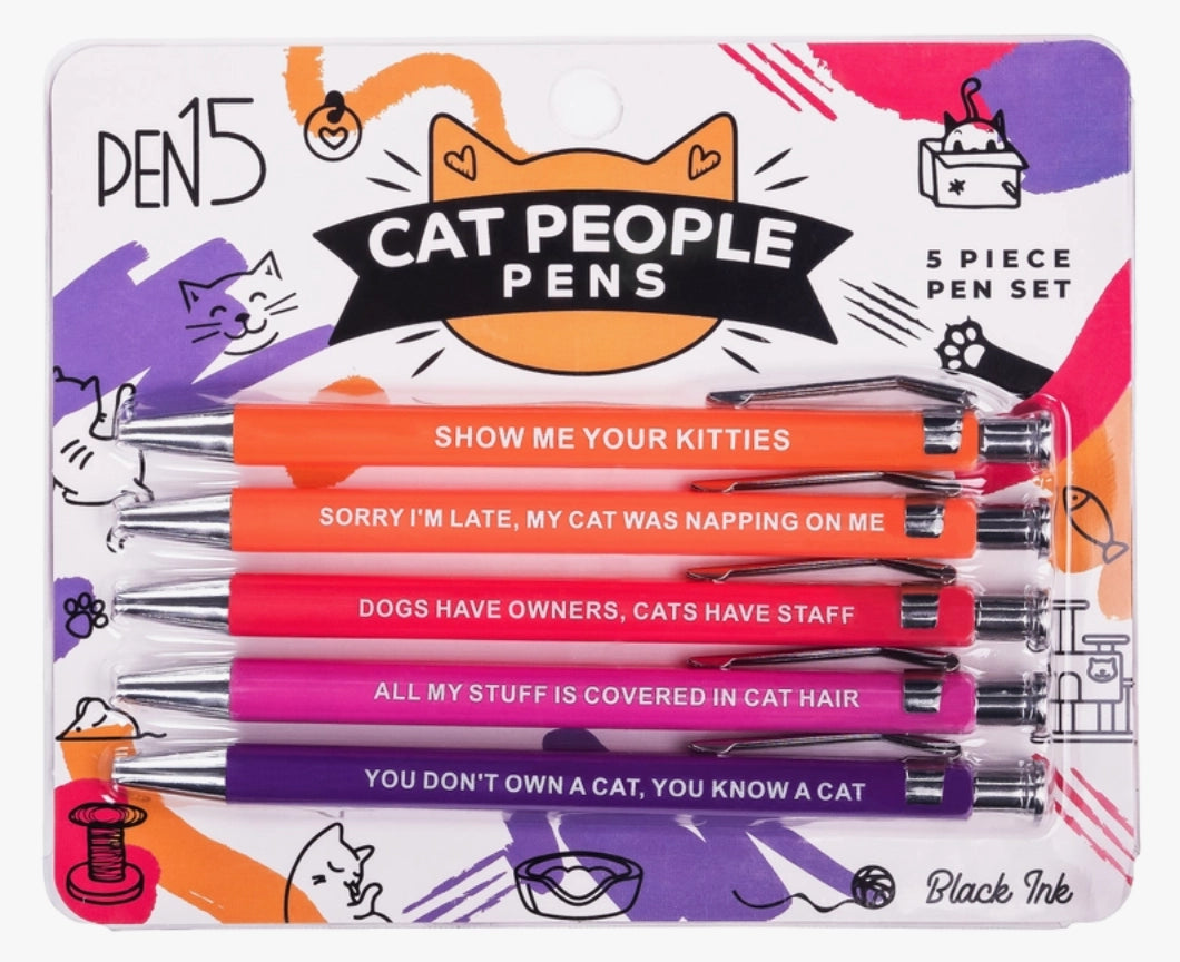 Cat People Pens- Set of 5