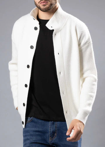 Ribbed Button up Sweater