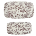 Brown Delft Stacking Melamine Tray - Set of 2