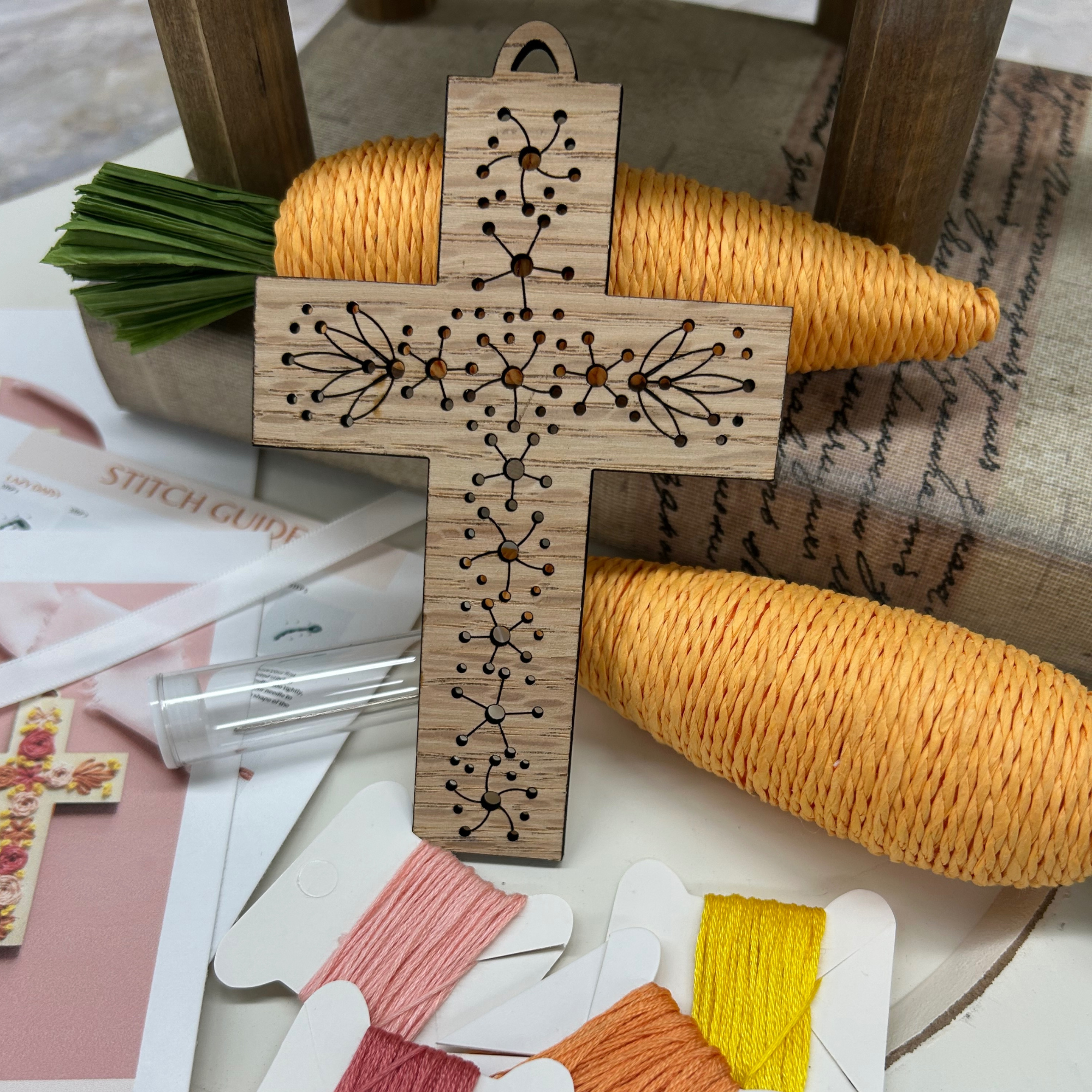 Floral Cross DIY Embroidery Kit