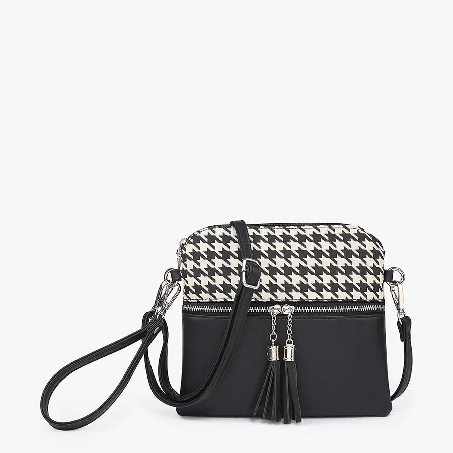 Two-Toned Houndstooth Crossbody
