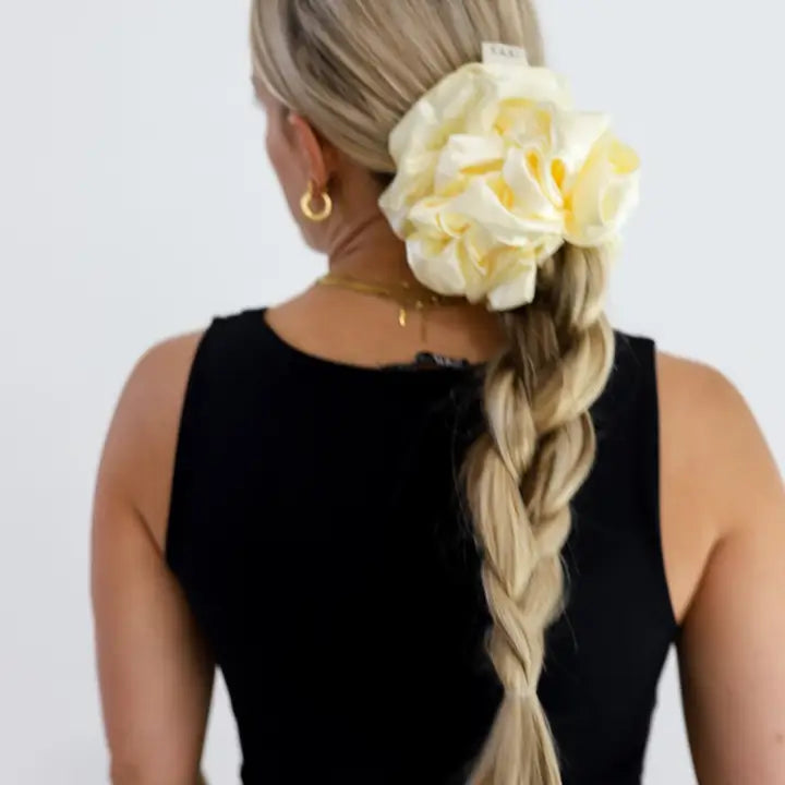 Jumbo Sleep Silk/Satin Scrunchies  CREAM