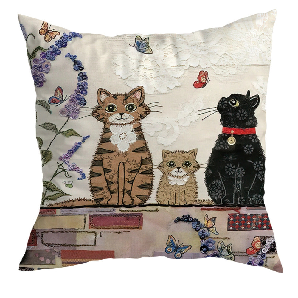 Vintage Floral Cats