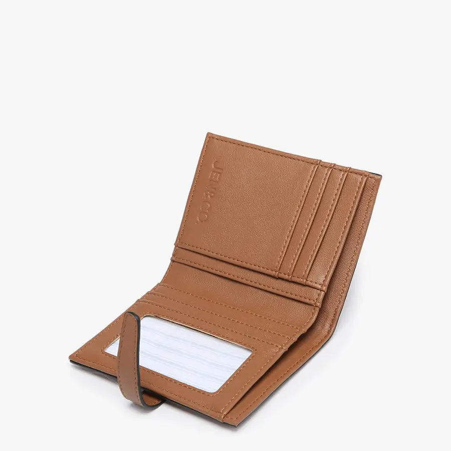 Brown & White Bessie Canvas Striped Wallet