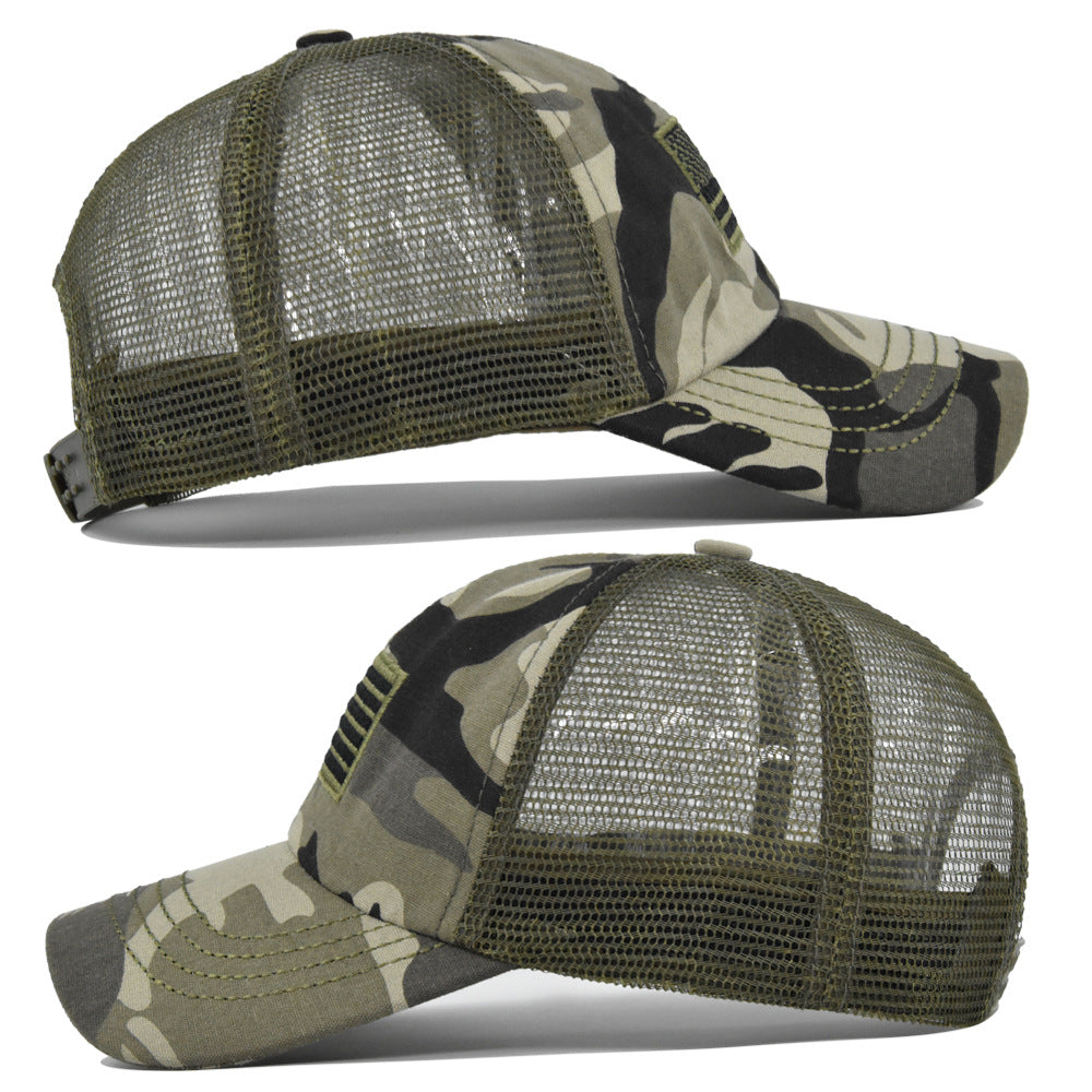 Camo USA Flag Trucker Hat