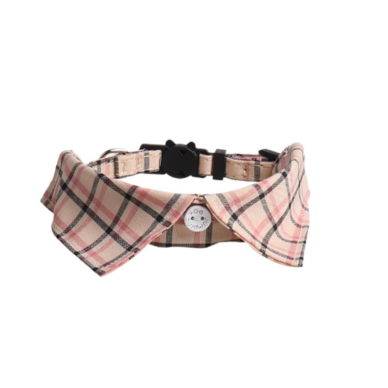 Pink and Black Check Cat Collar