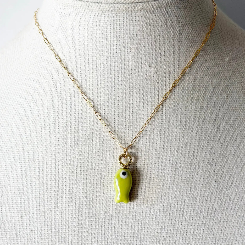 Chubby Fish Charm Necklace