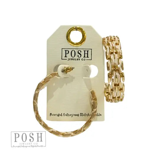 Gold and Raffia Hoop Earring
