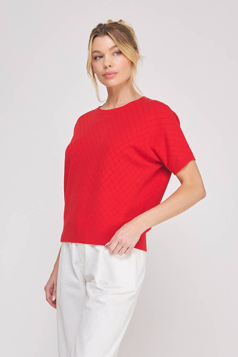 Short Sleeve Dolman Pointelle
