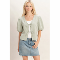 Gingham Bow Front Blouse