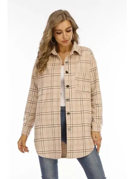 Flannel Jacket-Beige