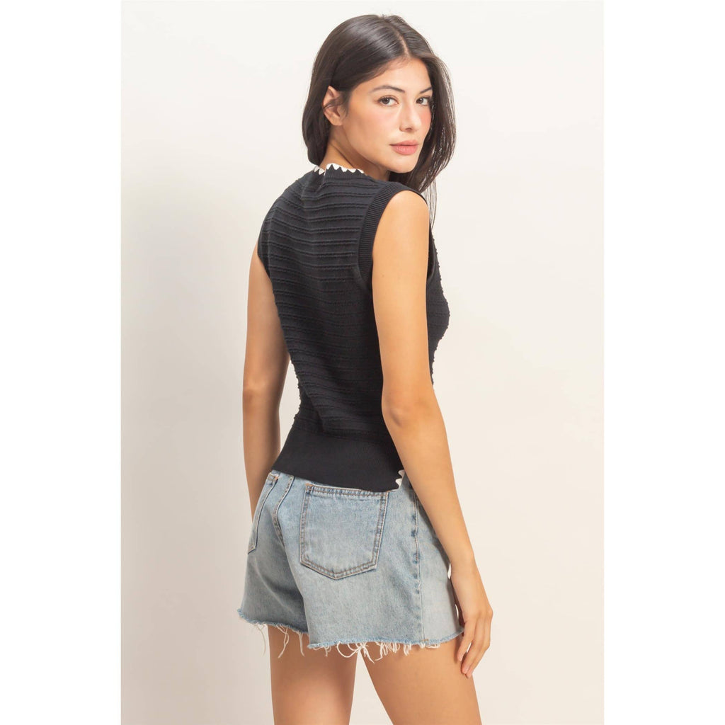 Eyelet Sleeveless Top
