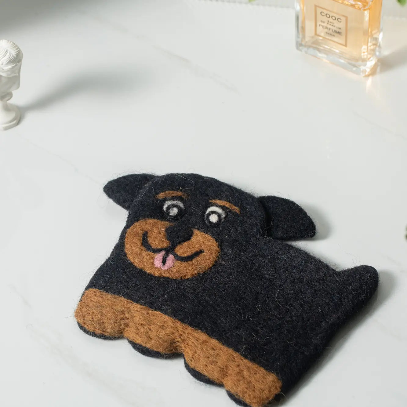Nepal Handmade Dog Felt Coffee Cup Mug Table Mat Coasters-Shepherd Dog