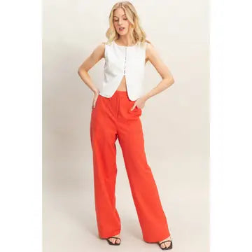 White Sleeveless Button Vest