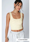 Double Layer Lace Crop Top – Butter Cream
