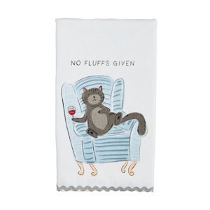 No Fluffs Cat Ric Rac Towel