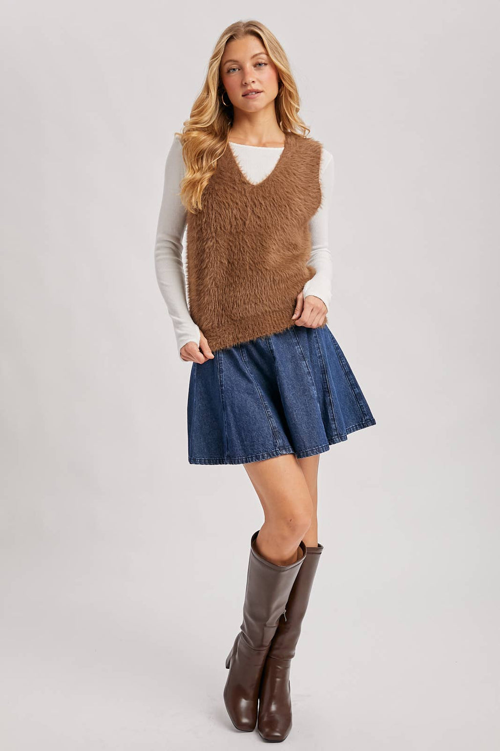 DENIM A-LINE FLARE