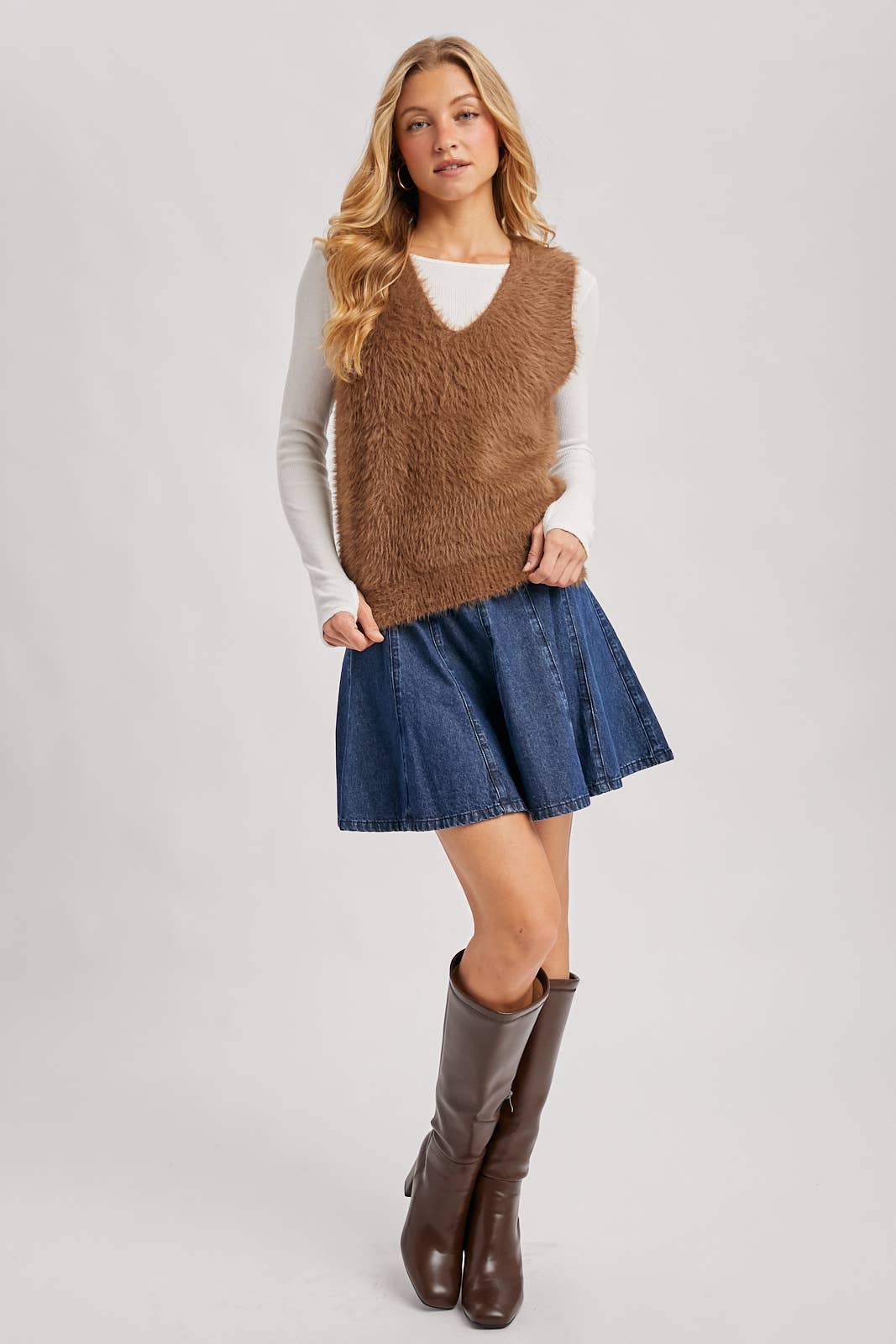 DENIM A-LINE FLARE