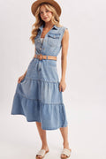 Denim Sleeveless Midi Dress