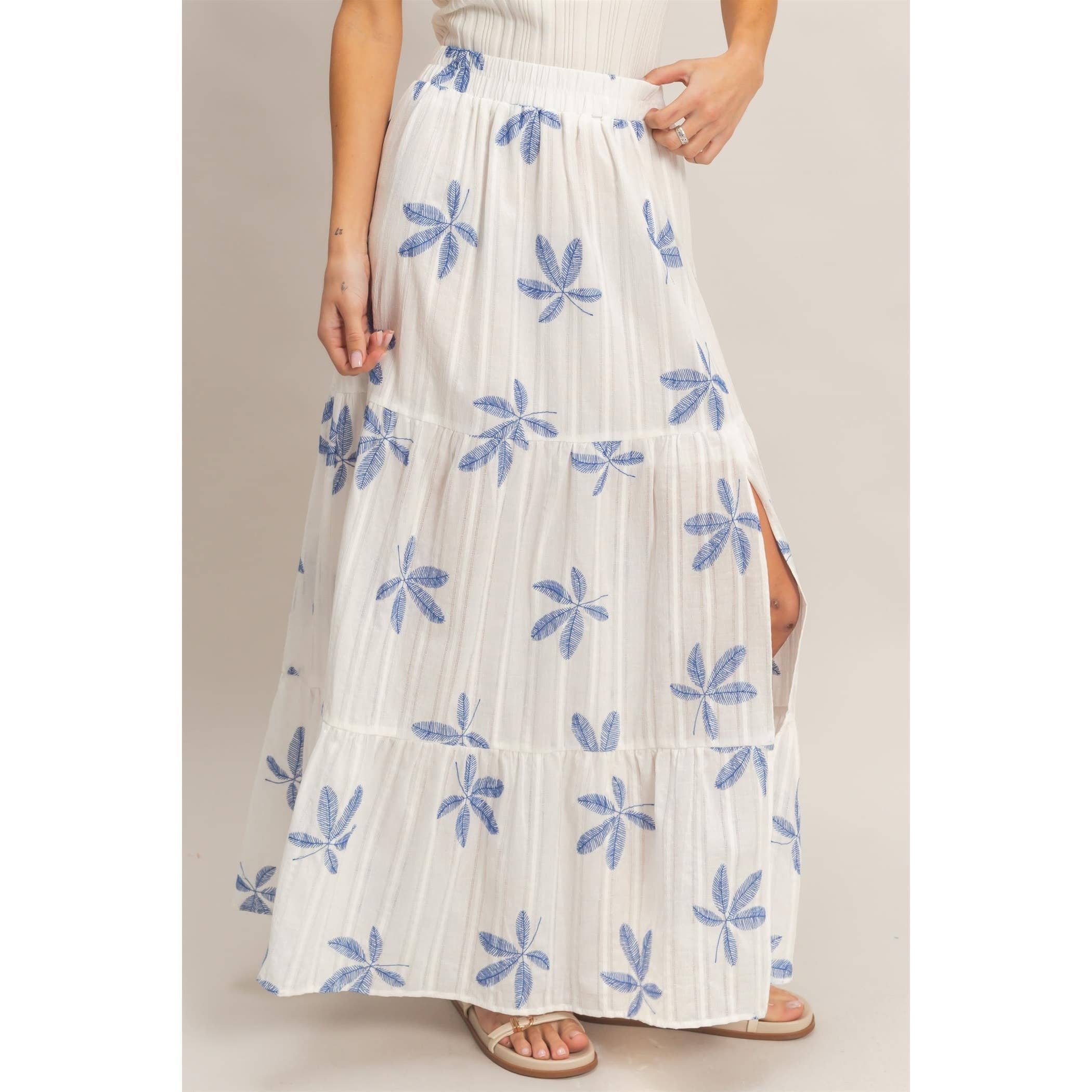 Tiered Skirt With Side Slit