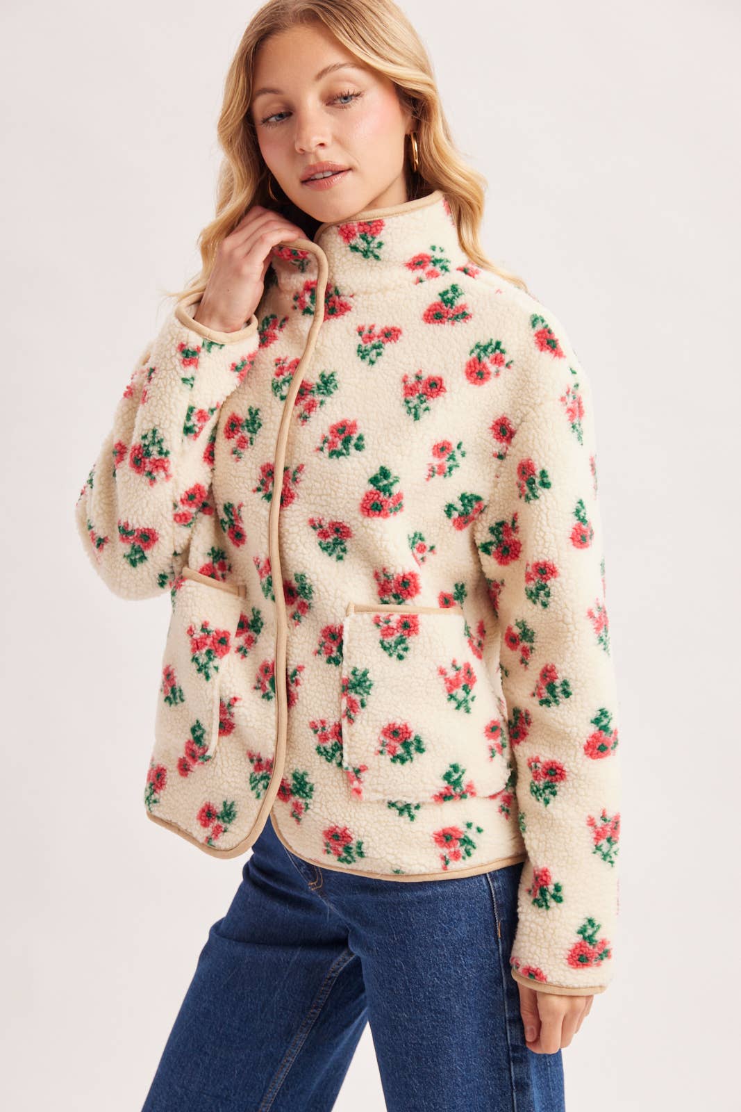 Floral Sherpa Jacket